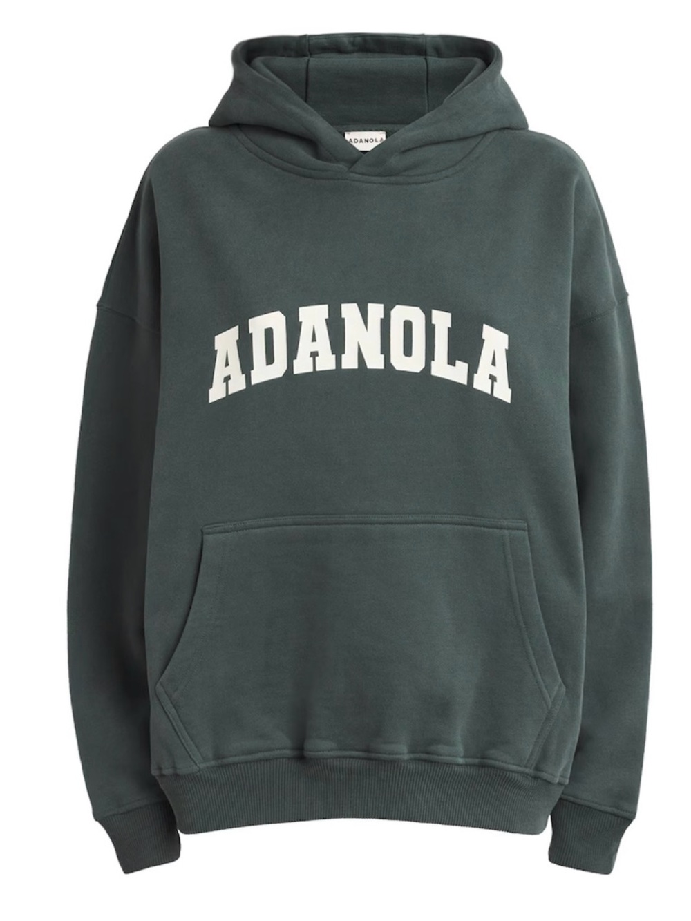 ADANOLA Varsity Oversized Hoodie - Sea Green/Marshmallow White - S